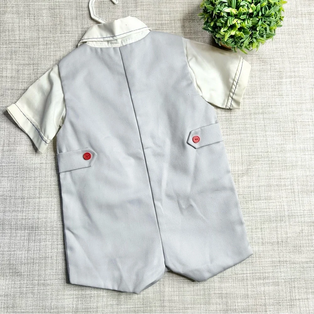 NWT Vintage Cradle Togs 2 piece shirt & shortalls set, marching band motif